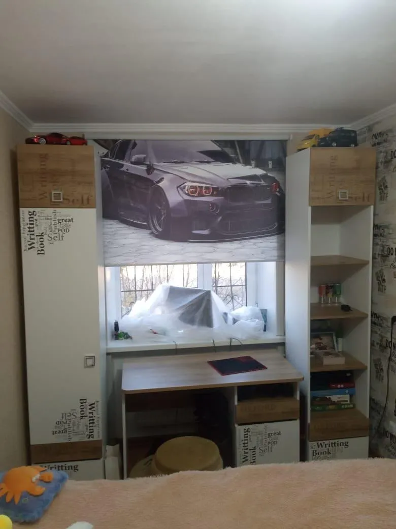 Рулонные шторы с фотопечатью Max-Jalousie на объекте в Алматы